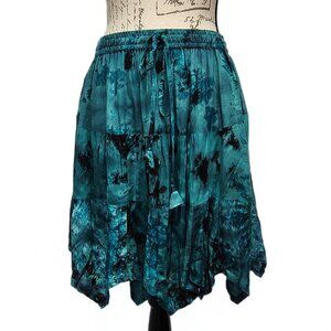 NWOT Fairy Grunge Tie Dye Skirt Medium Asymmetric Semi Sheer Mini - Hippie Boho